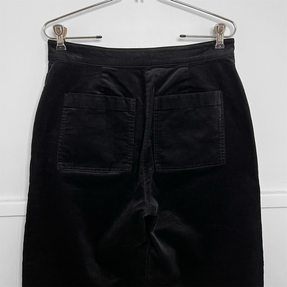 Eileen Fisher Black Organic Cotton Corduroy Wide Leg Ankle Pants - Picture 8 of 11